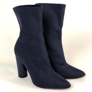 Blue Faux Suede Boots